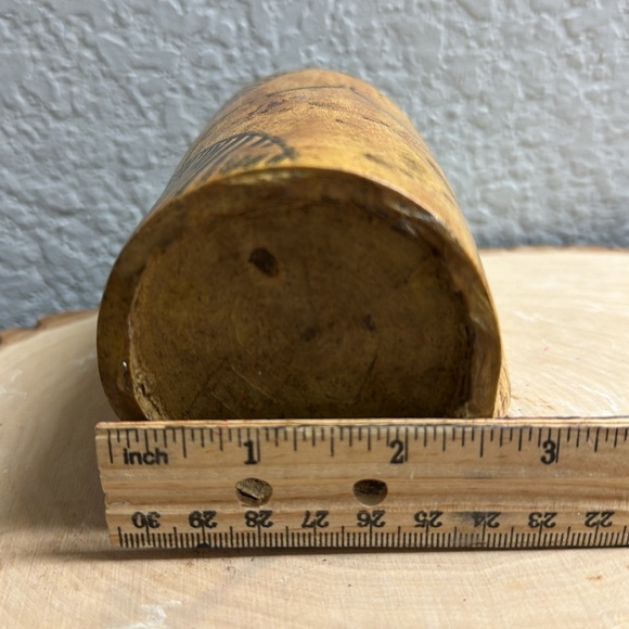 Vintage Solid Hand carved Zebra Wood Mug New made in Kenya Excellent condition - Picture 9 of 9
